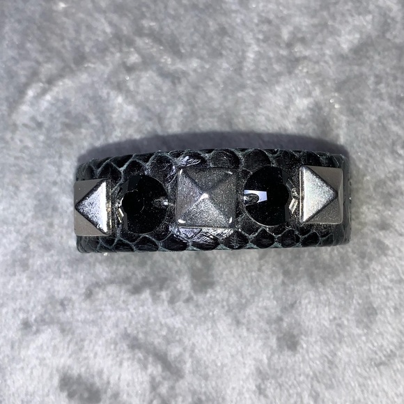 Ted Rossi Black Python Crystal Pyramid Cuff - Picture 4 of 7